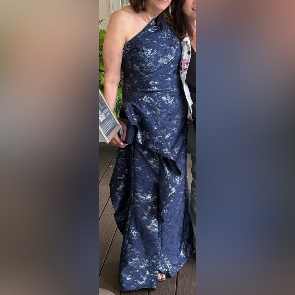 Mother Of The Bride Groom Rickie Freeman for Teri Jon Blue Evening Gown Size 14. - Picture 3 of 6